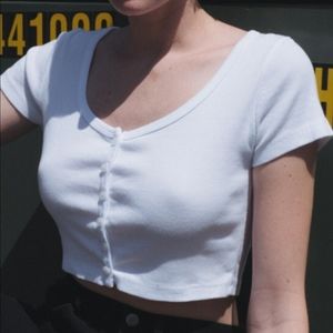 Brandy Melville White Zelly Top